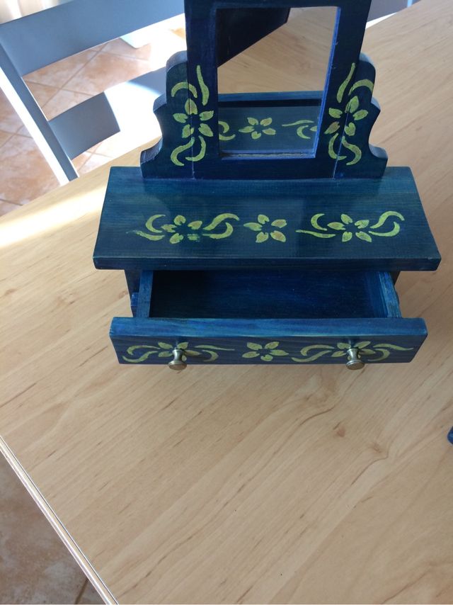 Juego cofre y tocador joyero vintage