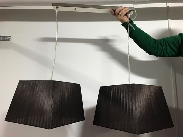 Lámpara techo organza doble por cierre de tienda.