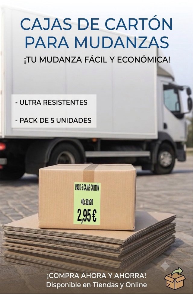 Cajas carton mudanzas a 0.59€