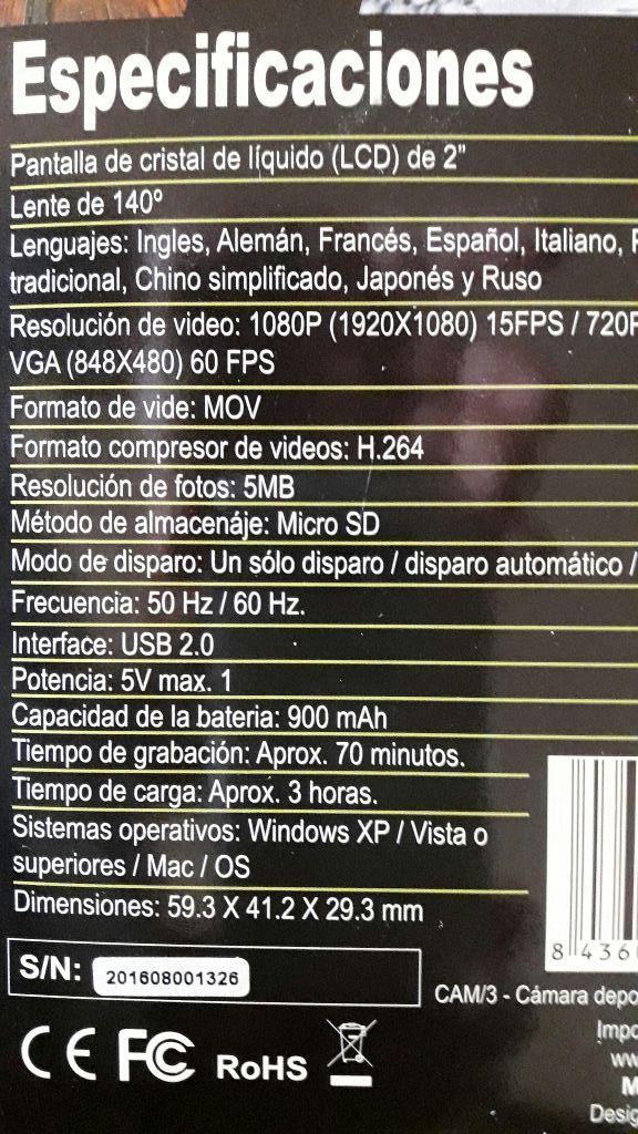 camara deportiva HD kis de accesorios