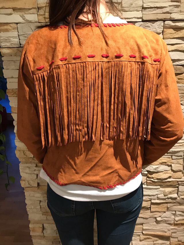 Chaqueta etnica flecos
