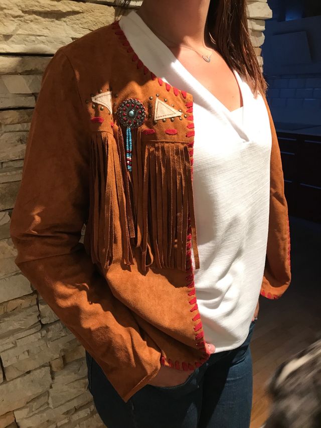 Chaqueta etnica flecos