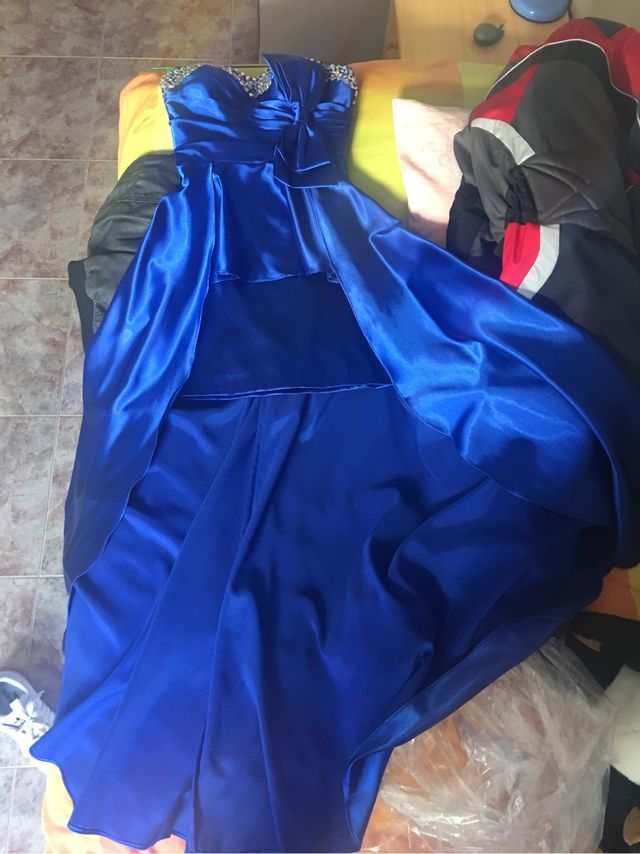 Vestido largo azul real