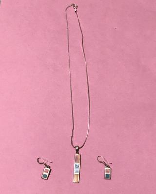 Colgante y pendientes - plata