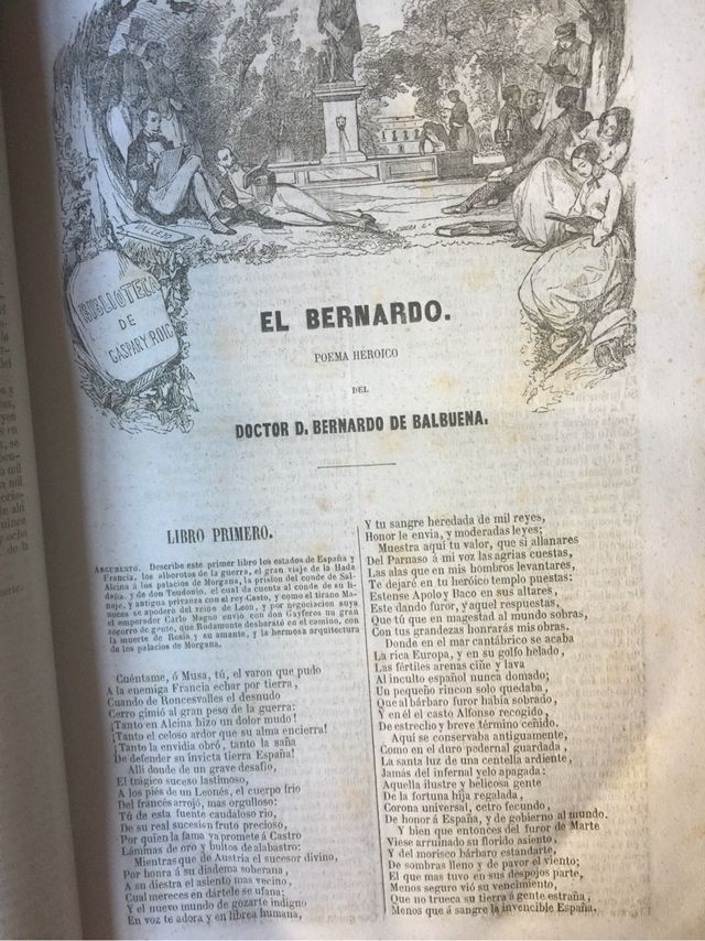 Libro antiguo 1852 El Bernardo,Gaspar y Roig