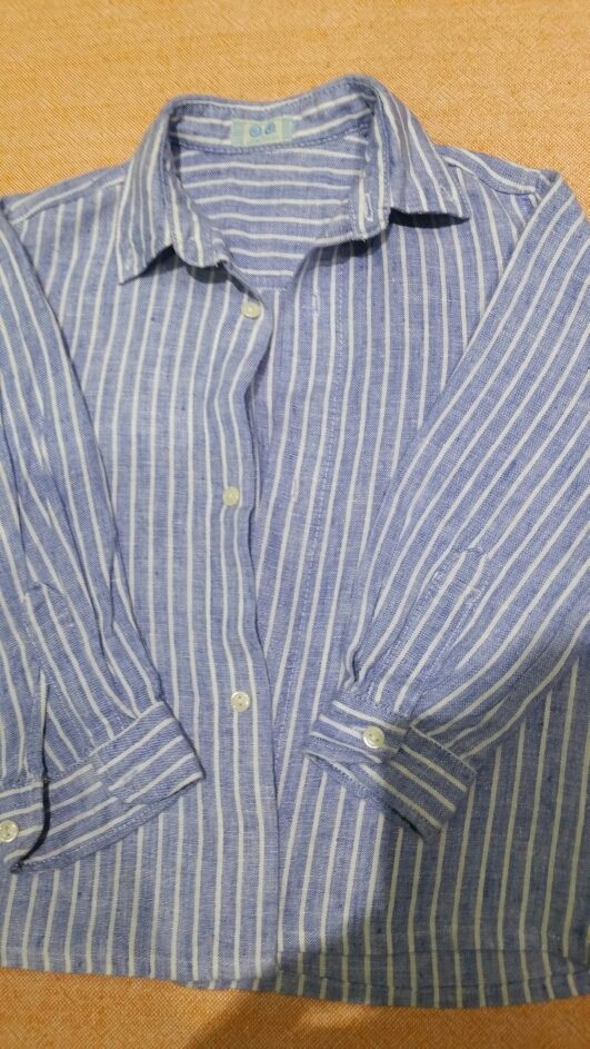 Camisas lino nño. Azul y blanca