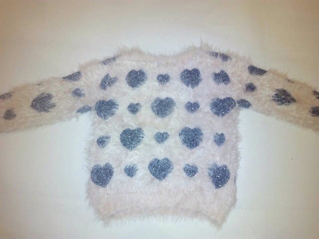 Jersey niña lana corazones