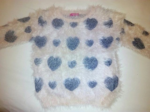 Jersey niña lana corazones