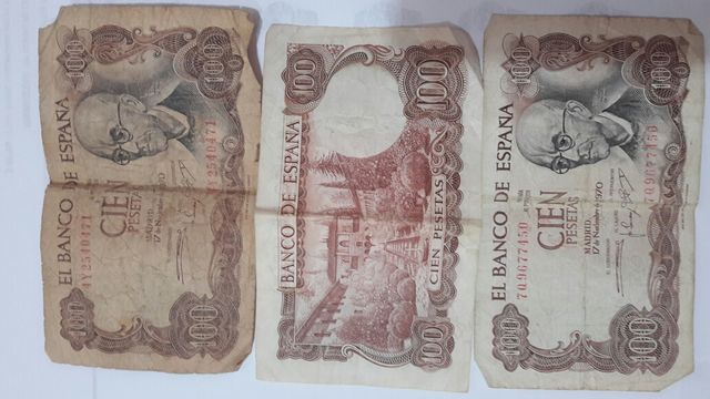 billetes de cien pesetas