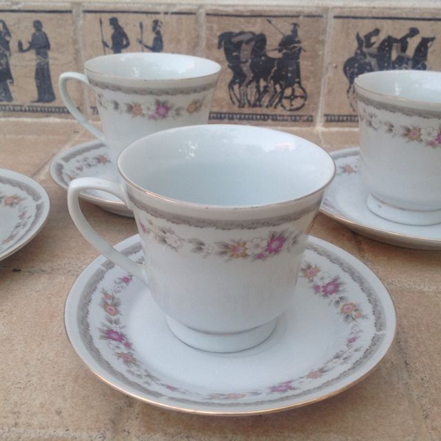 Juego De Café Porcelana China Antiguo