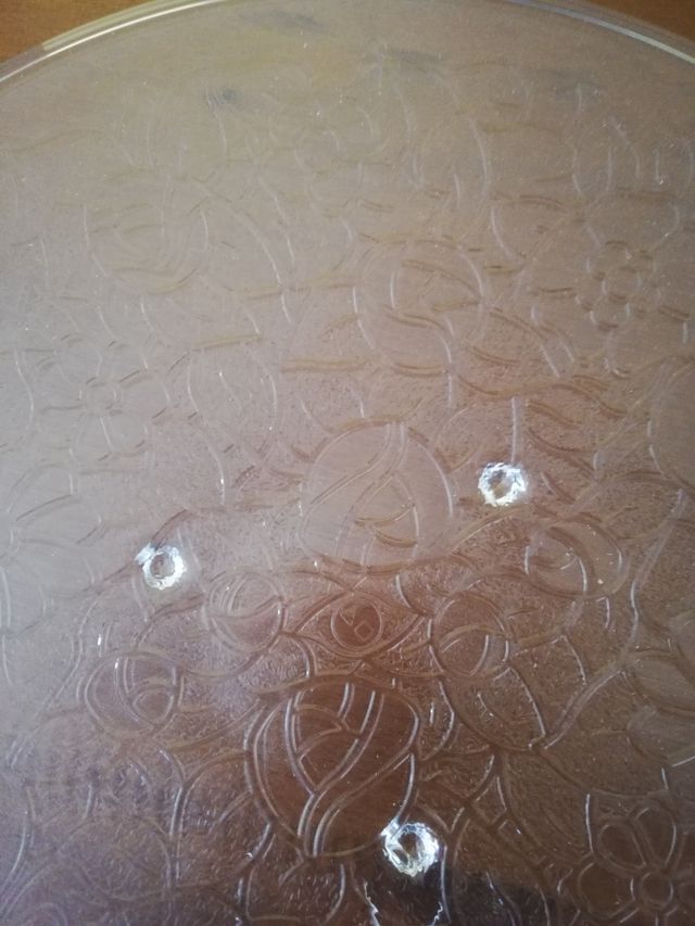 Plato/frutero de cristal tallado