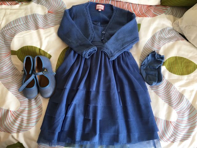 Vestido talla 2-3 ceremonia, con zapatos y chaquet