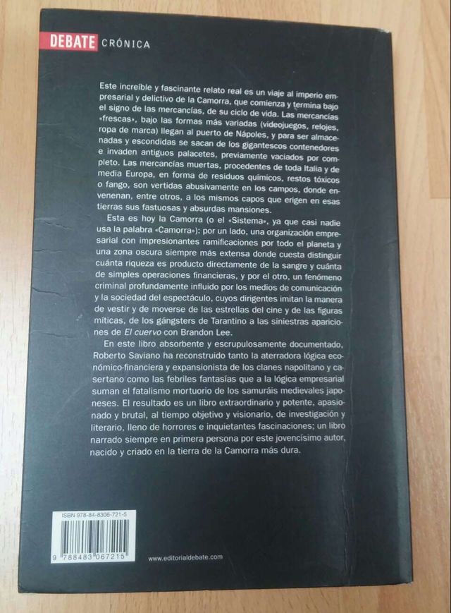 Libro Gomorra de Roberto Saviano