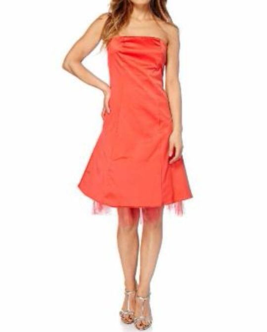 vestido palabra de honor talla 38 color coral