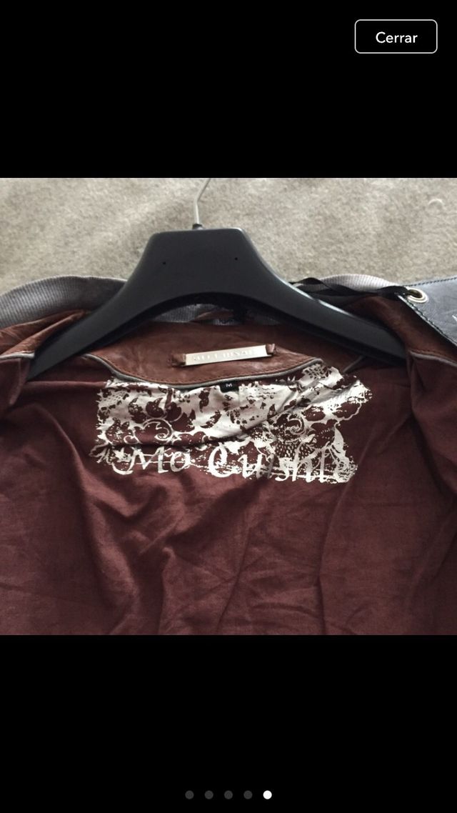 Cazadora corta de piel y lana