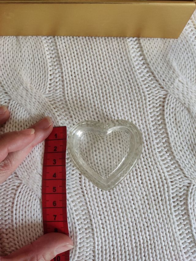 Vela portavela recipiente corazón flor