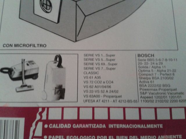 Bolsa aspiradora Siemens