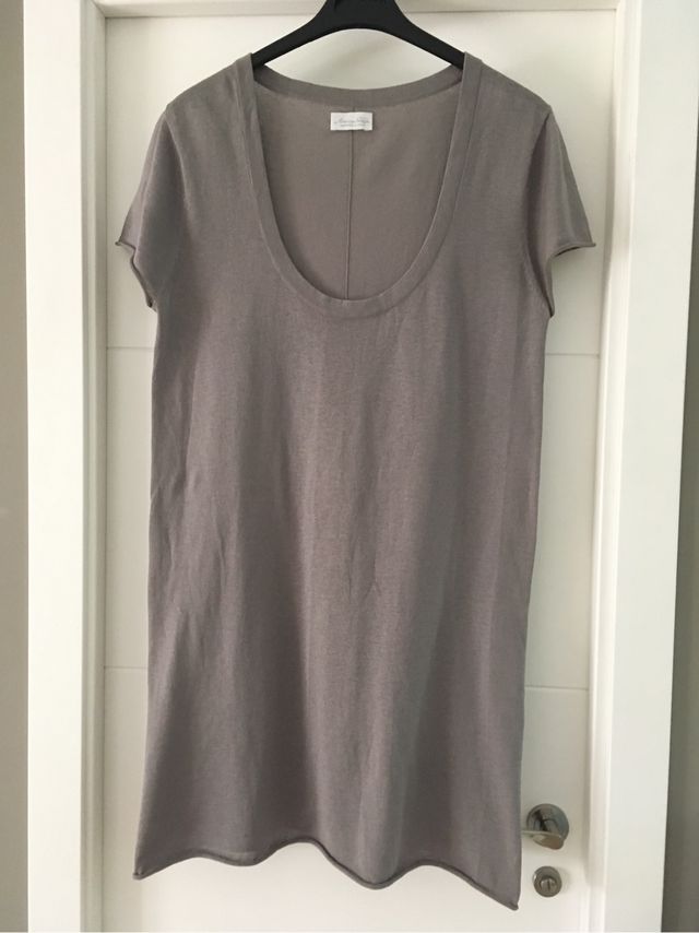 American Vintage vestido punto cashmere L topo