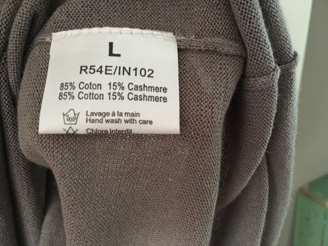 American Vintage vestido punto cashmere L topo