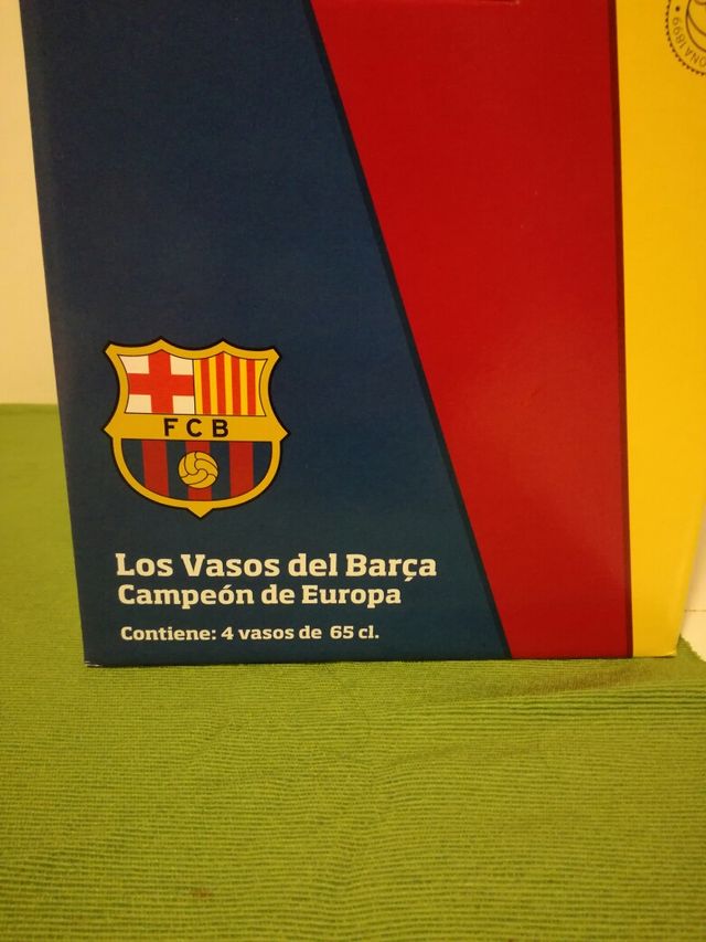 F.C.BARCELONA, oficial vasos 4 primeras CHAMPIONS.