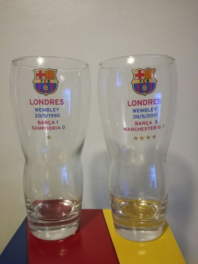 F.C.BARCELONA, oficial vasos 4 primeras CHAMPIONS.