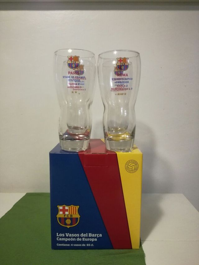 F.C.BARCELONA, oficial vasos 4 primeras CHAMPIONS.