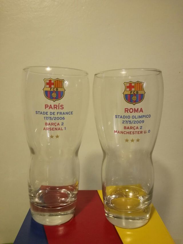 F.C.BARCELONA, oficial vasos 4 primeras CHAMPIONS.