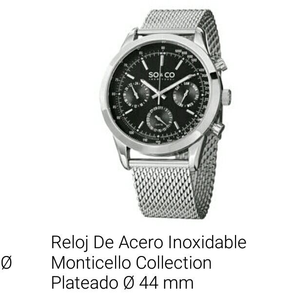 Reloj pulsera acero inoxidable marca so&co