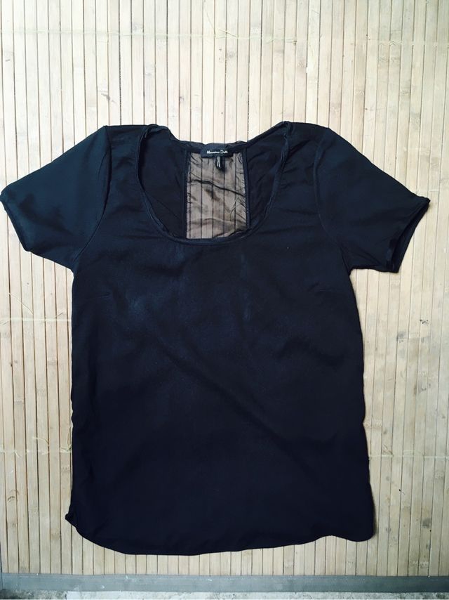 Camiseta Top Negro Massimo Dutti