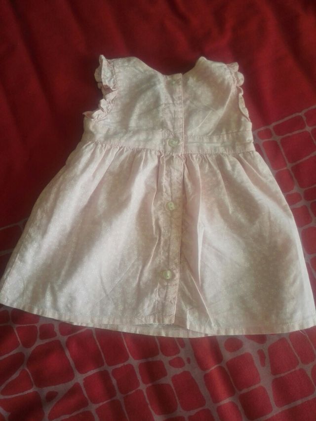 Vestido con cubrepañal Benetton. 3-6 meses.