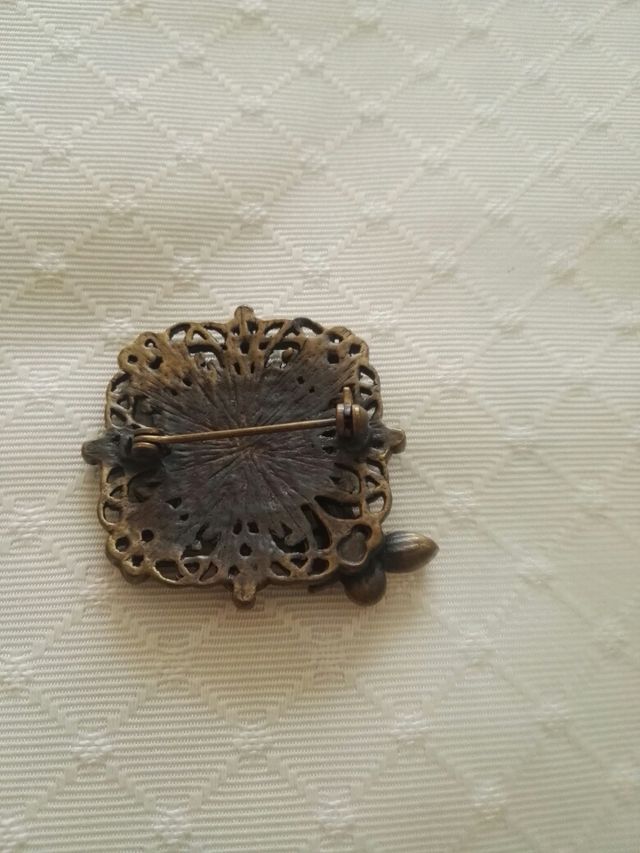 Broche con piedras y mariposa