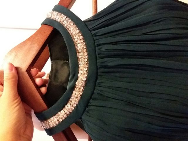 vestido largo fiesta verde botella talla 38