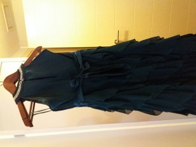 vestido largo fiesta verde botella talla 38