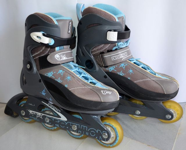 Patines de línea (T 38), mochila y protecciones 