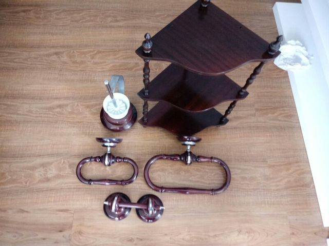 accesorios baño madera