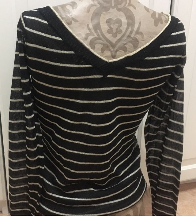 Maglione ZARA fine nero e oro