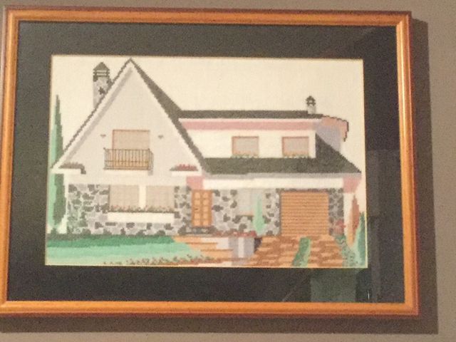 Cuadro bordado a mano 41x31cm enmarcado