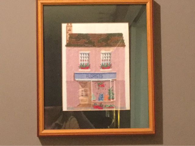 Cuadro bordado a mano 31x26cm enmarcado