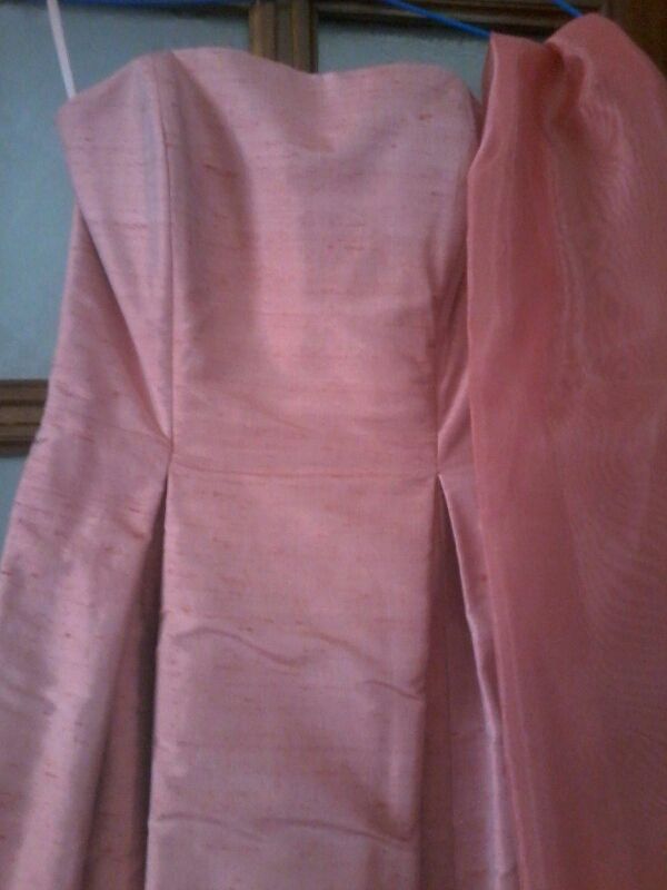 Vestido seda rosa salmon