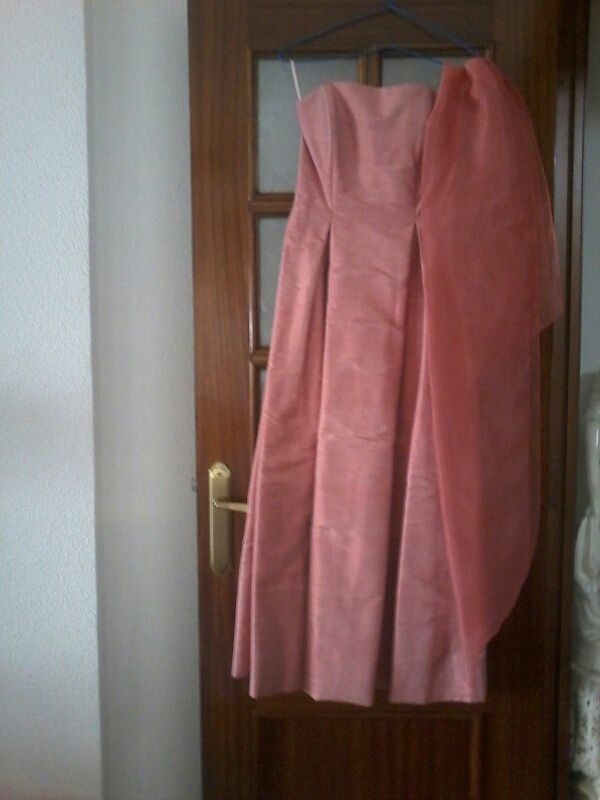 Vestido seda rosa salmon