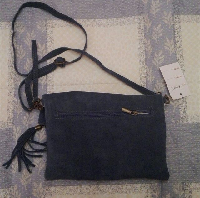 Bolso azul de terciopelo