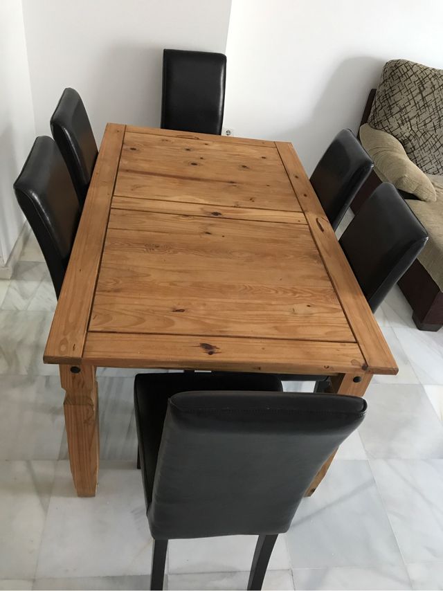 Mesa comedor pino con sillas Mesa comedor pino con sillas