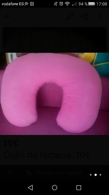 cojin de lactacia rosa