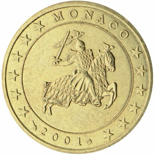 Moneda 50cts. Mónaco 2001. Nueva S/C