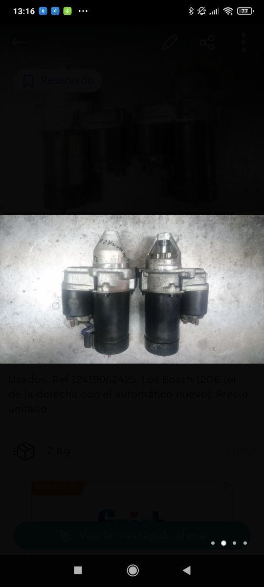 Motores arranque y recambios motores BOSCH nuevos
