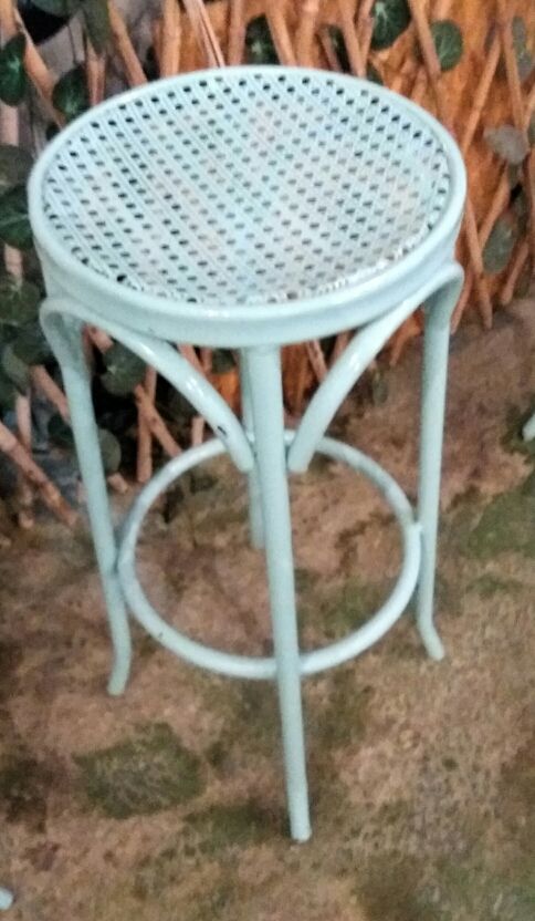 Taburete bar vintage azul