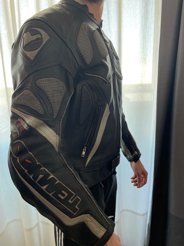 Chaqueta Moto Carretera Racing Piel Cuero