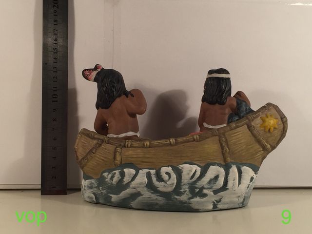 Figura cerámica escena indios
