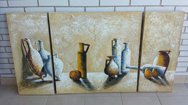 triptico oleo sobre lienzo