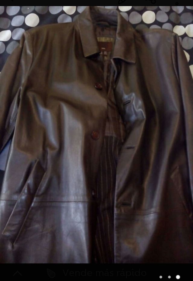 chaqueta de napa marrón de zara. talla L